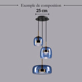Suspension moderne en verre teinté NOVA | 1 Suspension