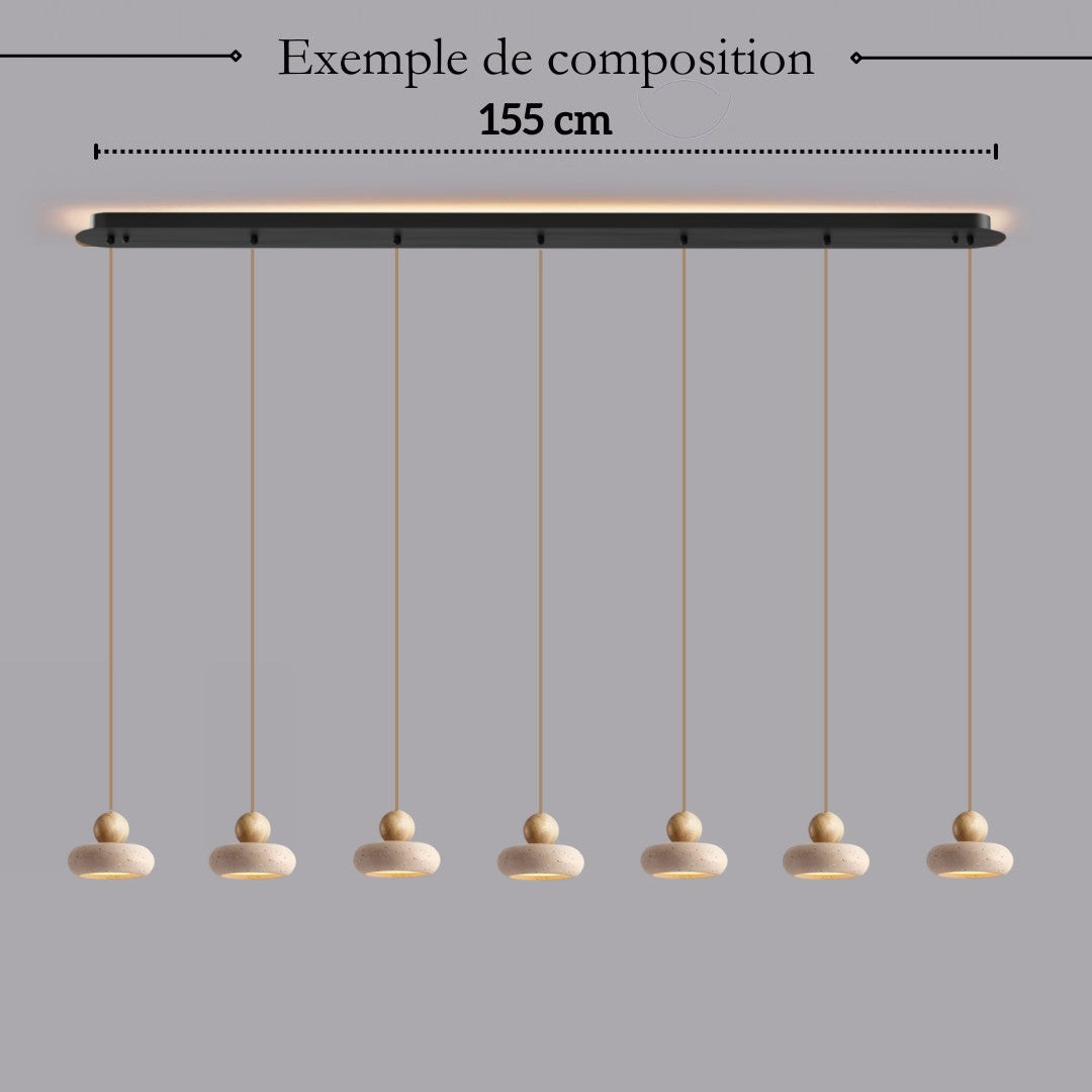 Suspension STONE en pierre naturelle et bois | Style scandinave