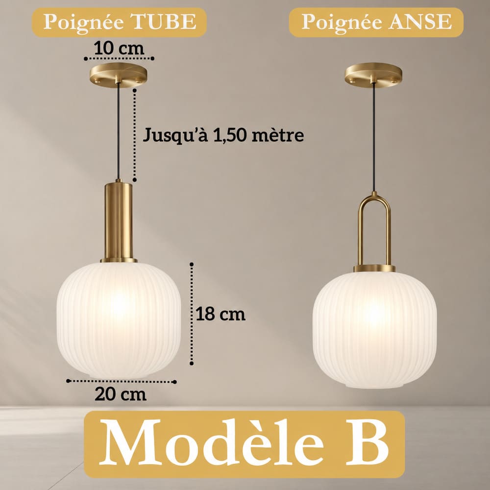 Suspension chic en verre vintage CRISTALI | 1 Suspension