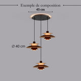 Suspension design soucoupes multicolores | Pop & Rétro chic