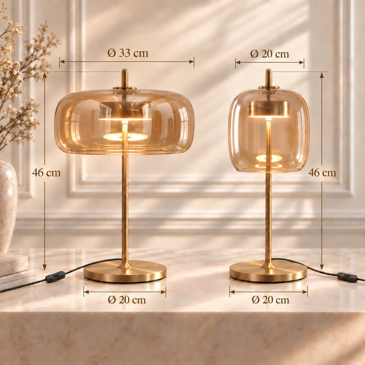 Lampe de table moderne en verre NOVA | À personnaliser