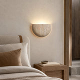 Applique murale en travertin | Luminaire en pierre naturelle DEMI-LUNE