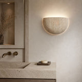 Applique murale en travertin | Luminaire en pierre naturelle DEMI-LUNE