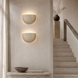 Applique murale en travertin | Luminaire en pierre naturelle DEMI-LUNE