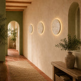 Applique murale LED ronde en travertin rétroéclairée | ÉCLIPSE