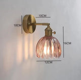 Applique murale vintage en verre nervuré | Luminaire suspendu ou fixe