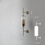 Applique murale cylindrique verre & métal | Luminaire mural style art déco moderne B / Cuivre