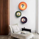 Applique murale circulaire éclipse| Luminaire mural multicolore au style artistique et sculptural