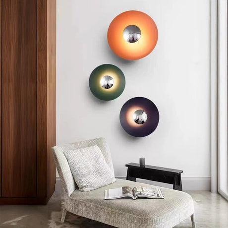 Applique murale circulaire éclipse| Luminaire mural multicolore au style artistique et sculptural
