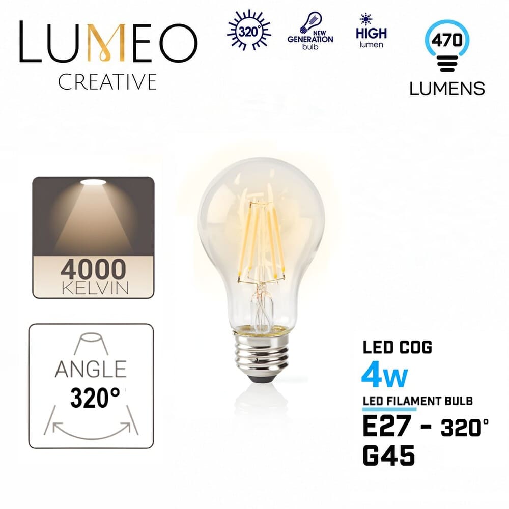 Ampoule LED E27 / G45 | 4W Blanc Neutre 4000K