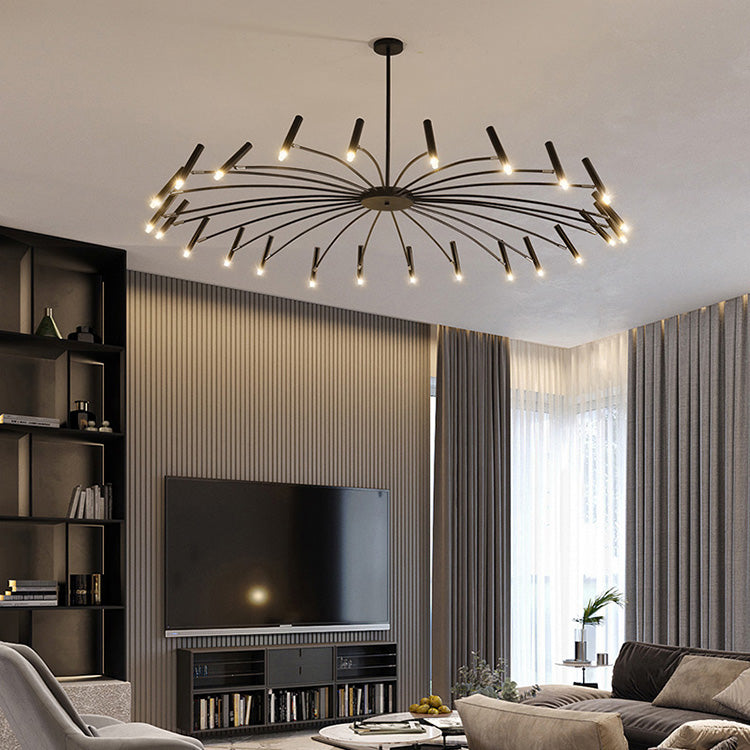 Lustre circulaire architectural en tubes à LED | Luminaire au design moderne