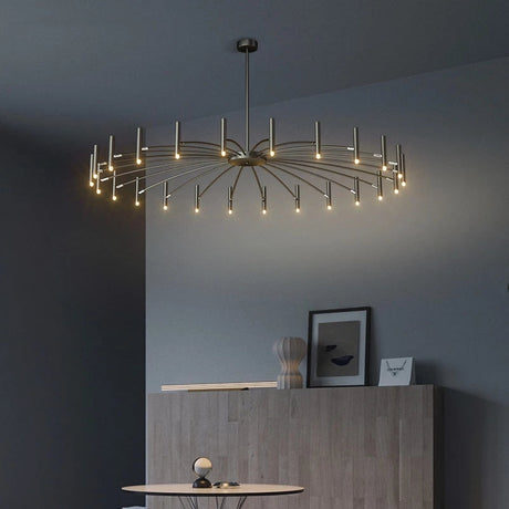 Lustre circulaire architectural en tubes à LED | Luminaire au design moderne