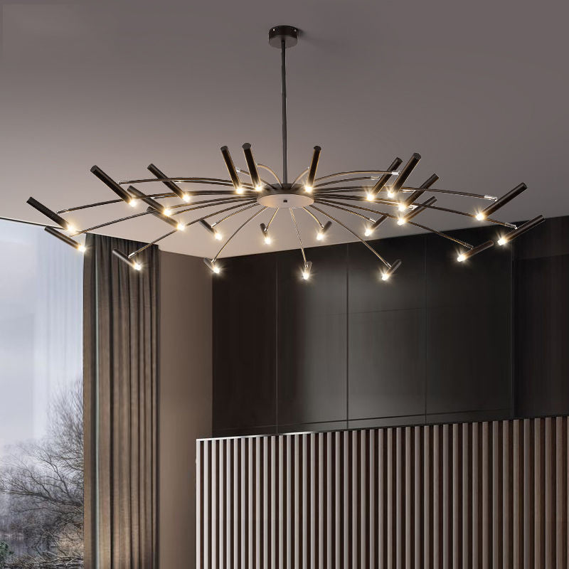 Lustre circulaire architectural en tubes à LED | Luminaire au design moderne