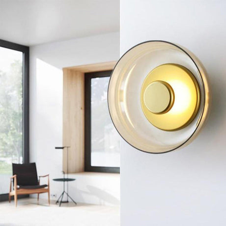 Applique murale ronde en verre | Lampe murale à LED