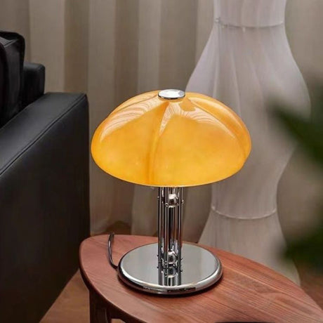 Lampe à poser vintage en verre coloré | Ambiance rétro et élégante Orange / Blanc chaud