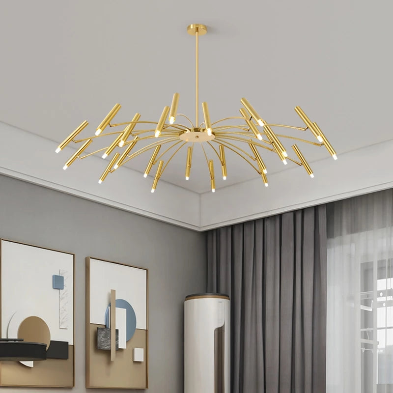 Lustre circulaire architectural en tubes à LED | Luminaire au design moderne