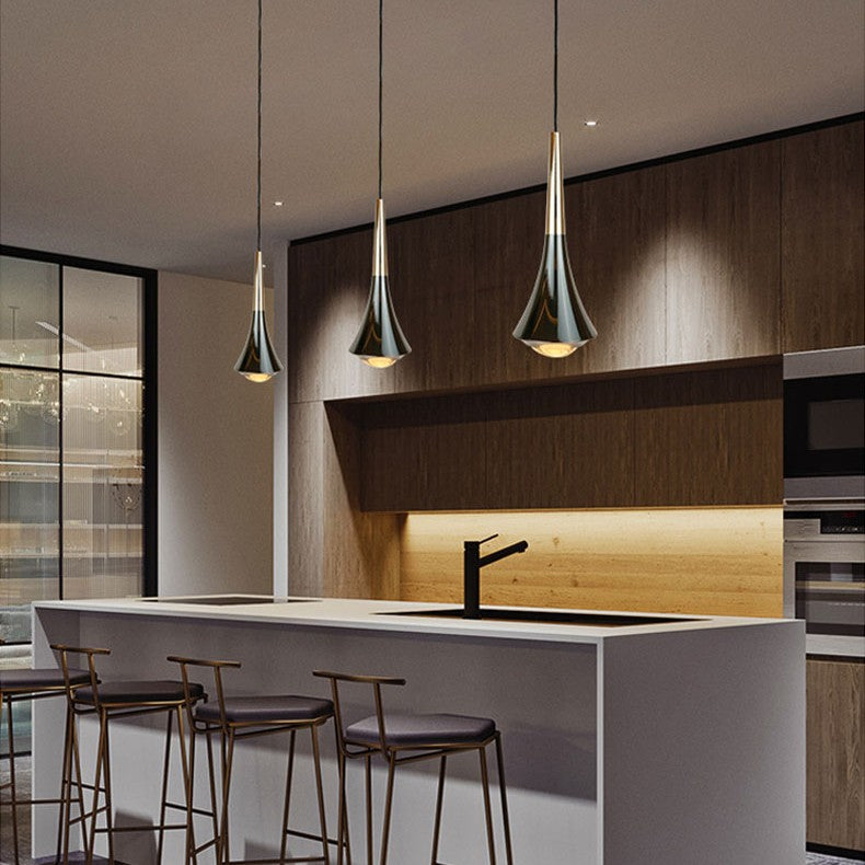 Suspension goutte noire et or | Luminaire suspendu pour éclairage ciblé et élégant