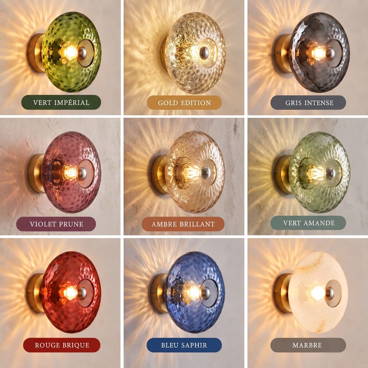 Applique murale ovale en verre vintage – Collection CRISTALI SIGNATURE