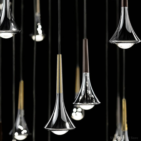 Suspension goutte noire et or | Luminaire suspendu pour éclairage ciblé et élégant