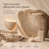 Applique murale en travertin | Luminaire en pierre naturelle DEMI-LUNE