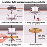 Kit de conversion spot en suspension | Encastrement 63 à 90 mm