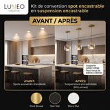 Kit de conversion spot en suspension | Encastrement 63 à 90 mm