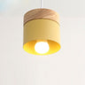 Suspension bois et métal coloré style nordique Jaune