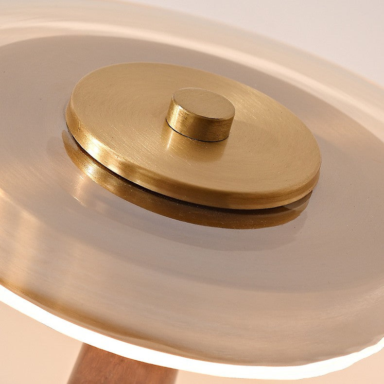 Lampe à poser bois et verre fumé | Design organique