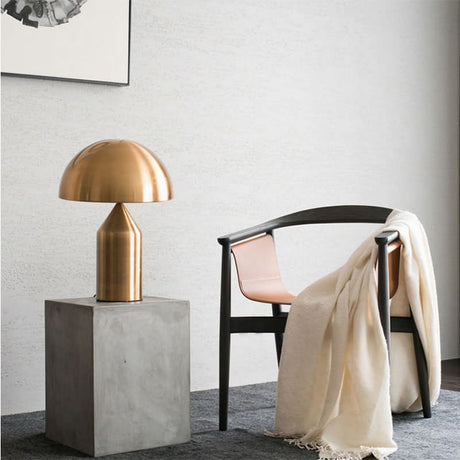 Lampe à poser design champignon Or