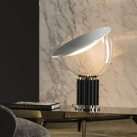 Lampe à poser design italien| Réflexion sculpturale et élégance vintage Noir / 37 cm