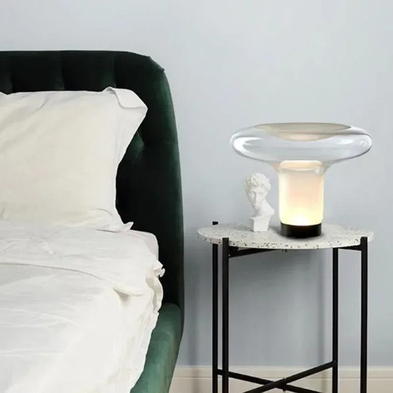 Lampe champignon en verre soufflé | Design sculptural