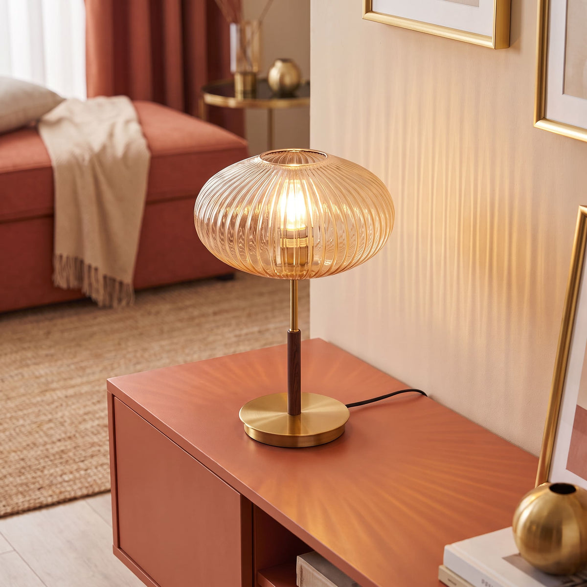 lampe de table verre vintage