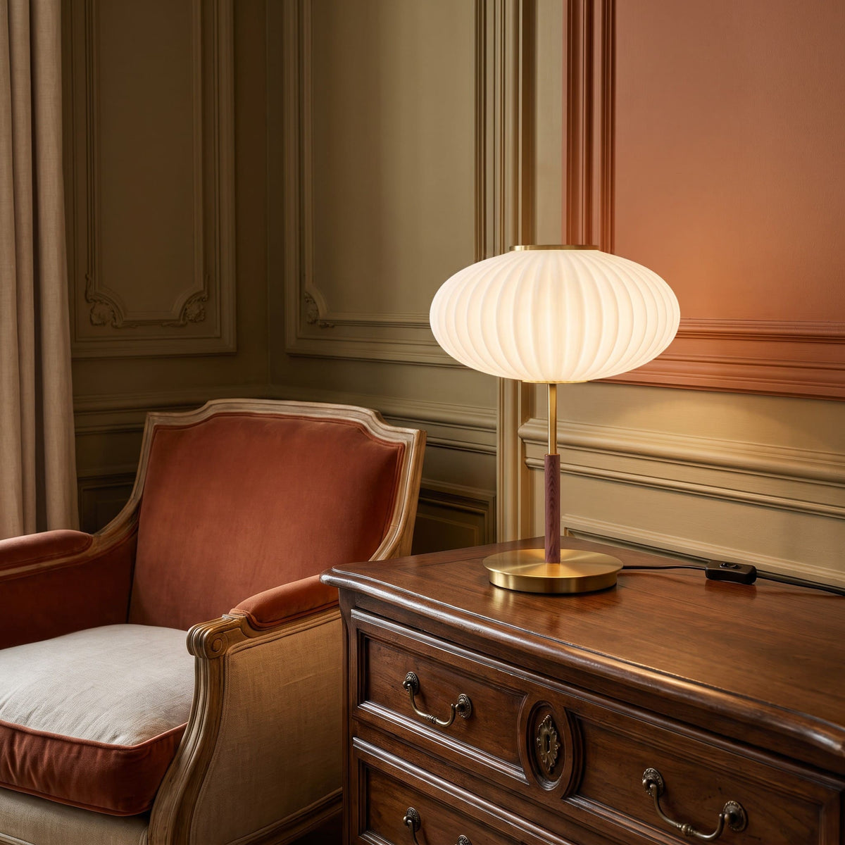 lampe de table verre blanc