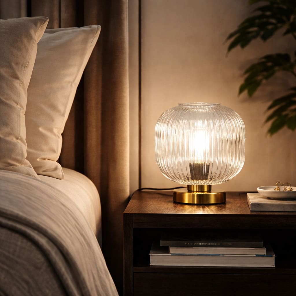 Lampe en verre transparent