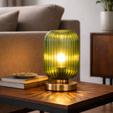 Lampe de chevet en verre vert