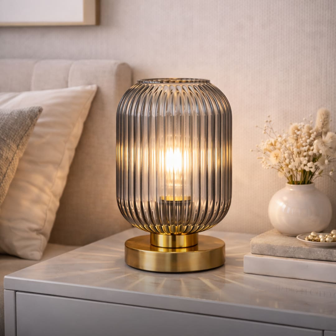 Lampe en verre soufflé vintage 