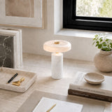 lampe sans fil marbre blanc