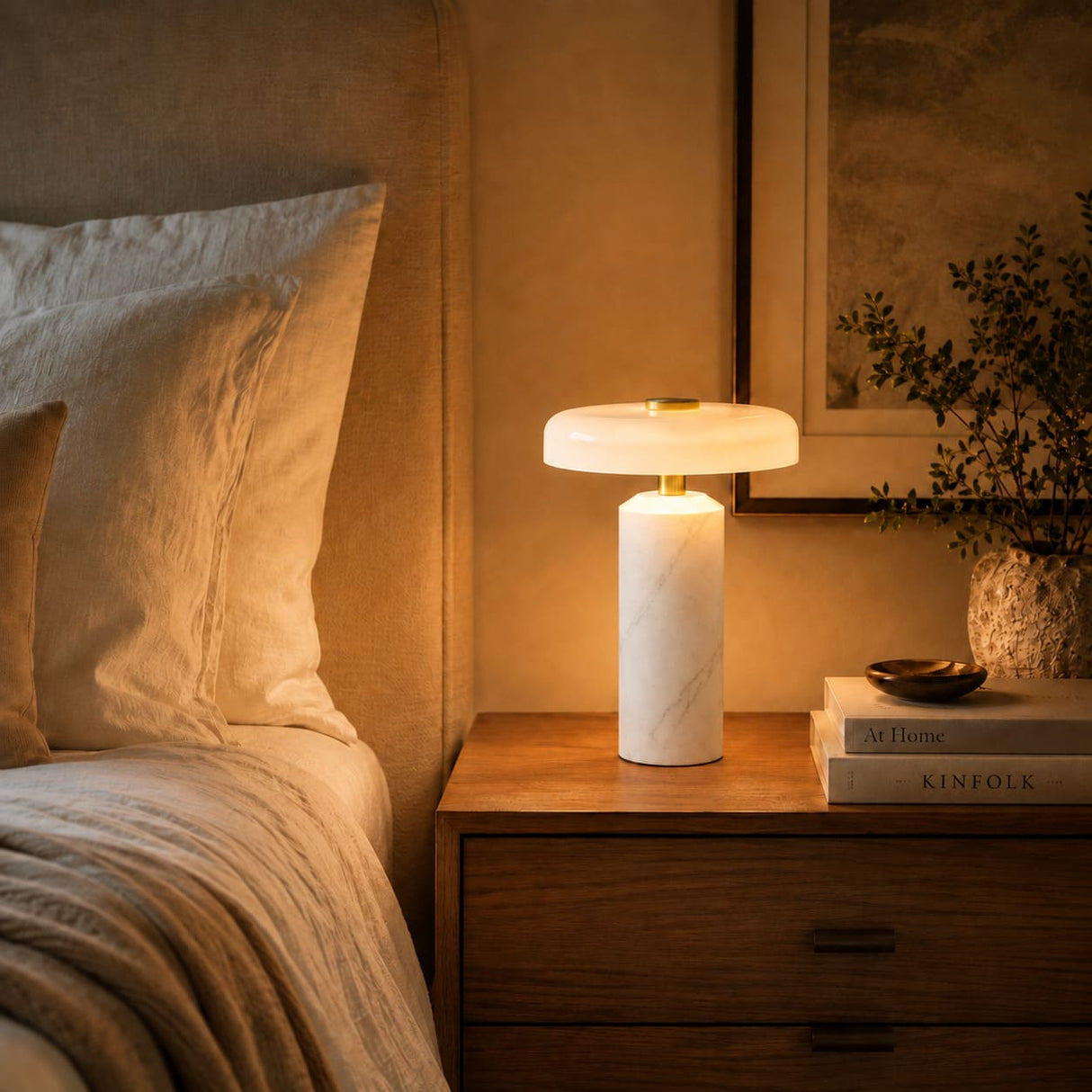 lampe de chevet sans fil marbre