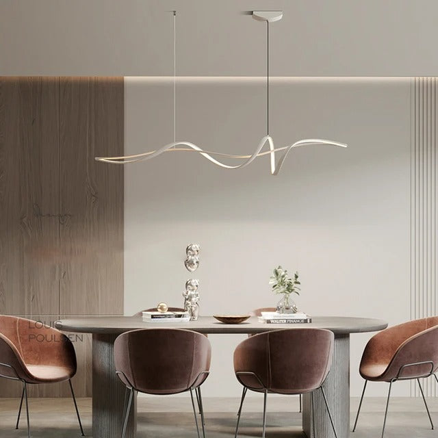 Lustre LED design ondulé | Chic & minimaliste