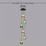Lustre cage d'escalier en verre