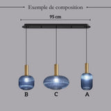 Lustre en verre 3 suspensions