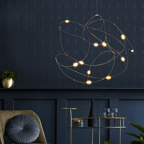 Lustre aérien filaire à LED | Chic & contemporain