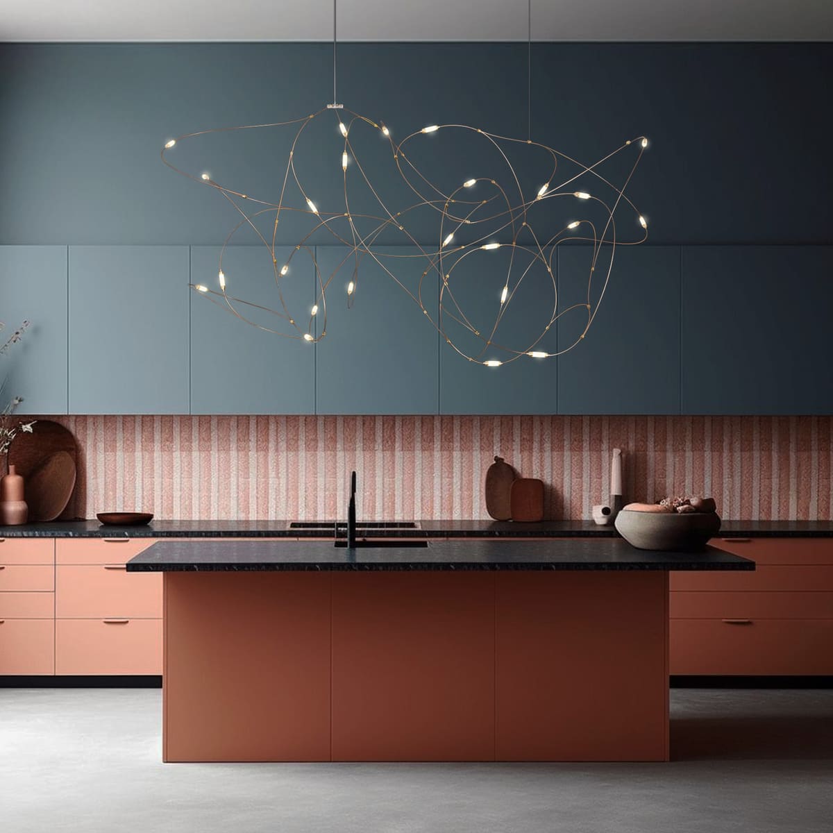 Lustre aérien filaire à LED | Chic & contemporain