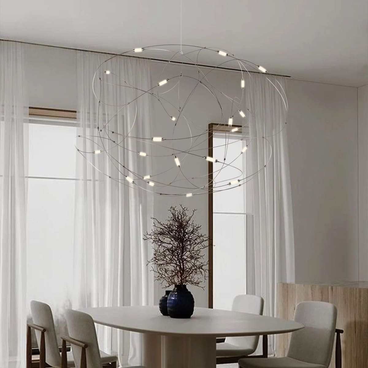 Lustre aérien filaire à LED | Chic & contemporain