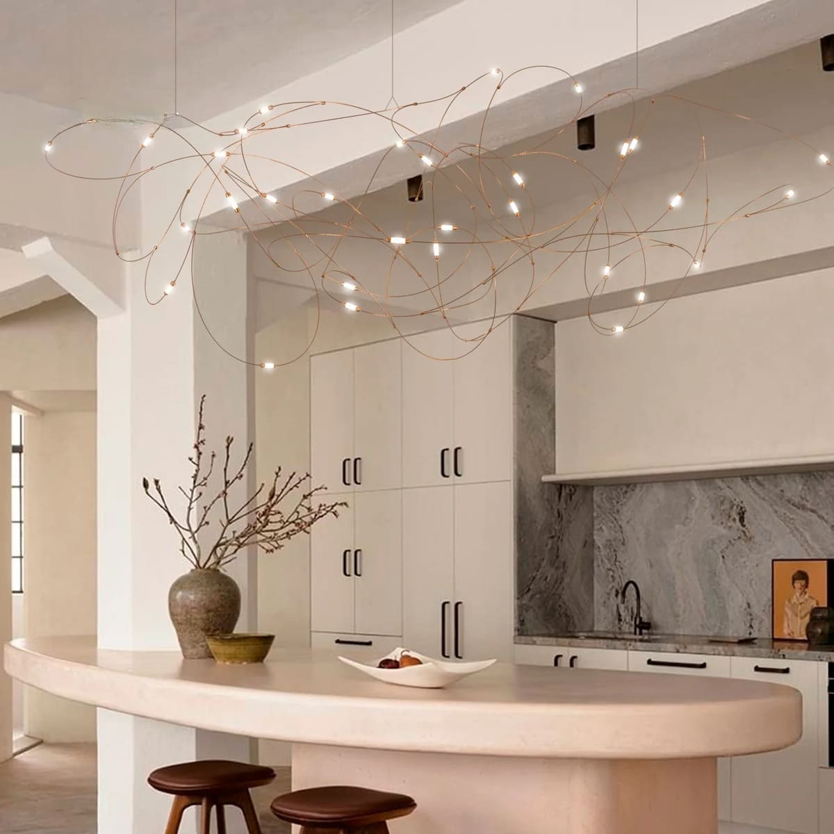 Lustre aérien filaire à LED | Chic & contemporain