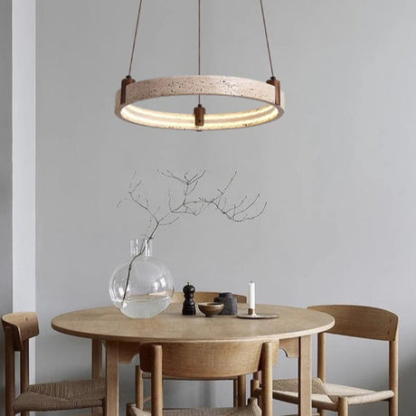 Lustre anneau en pierre naturelle