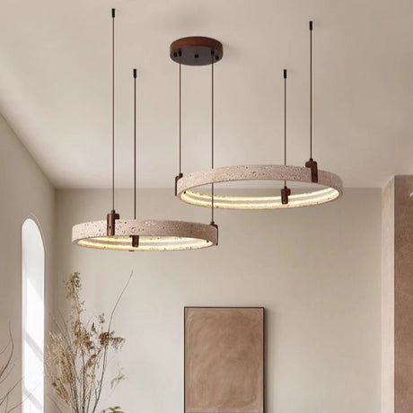 Lustre anneau en pierre naturelle