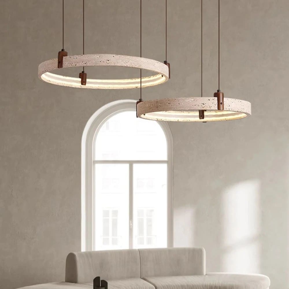 Lustre anneau en pierre naturelle