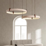 Lustre anneau en pierre naturelle