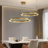 Lustre anneaux martelés dorés | Contemporain & Chic